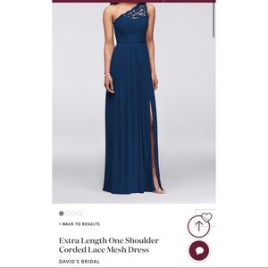 One Shoulder Marine Blue Bridesmaid Dress